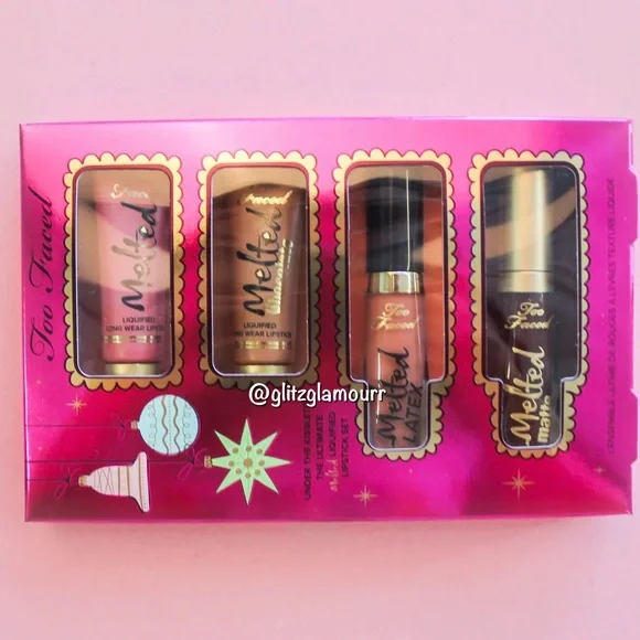 🫦Too Faced Under The Kissletoe Ultimate Liquified Lipstick Set 4 Piece🫦 - Picture 4 of 4
